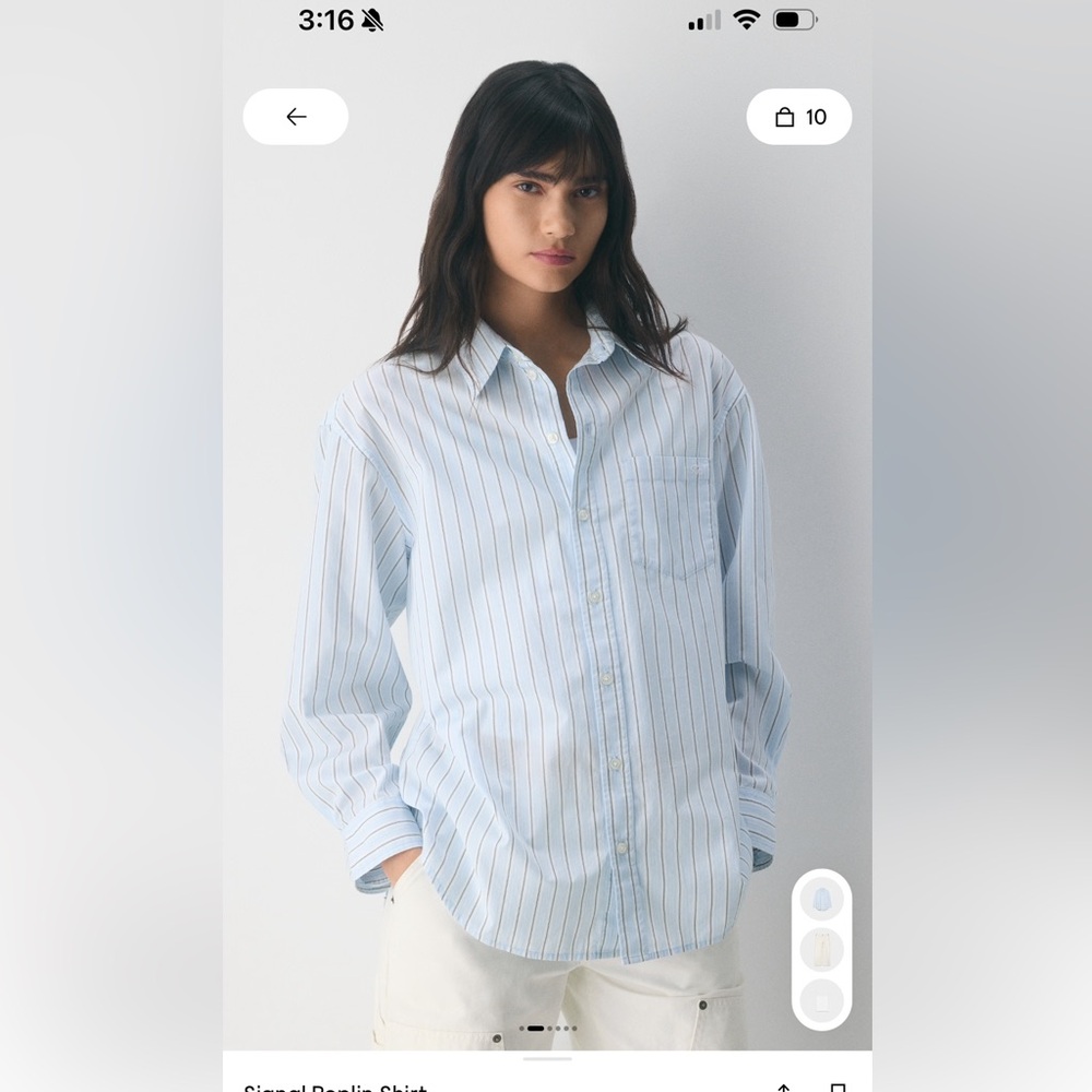 Wilfred Free Orange Casual Button-Down Shirt